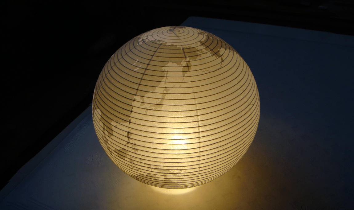 美濃和紙　地球儀提灯 グローブ